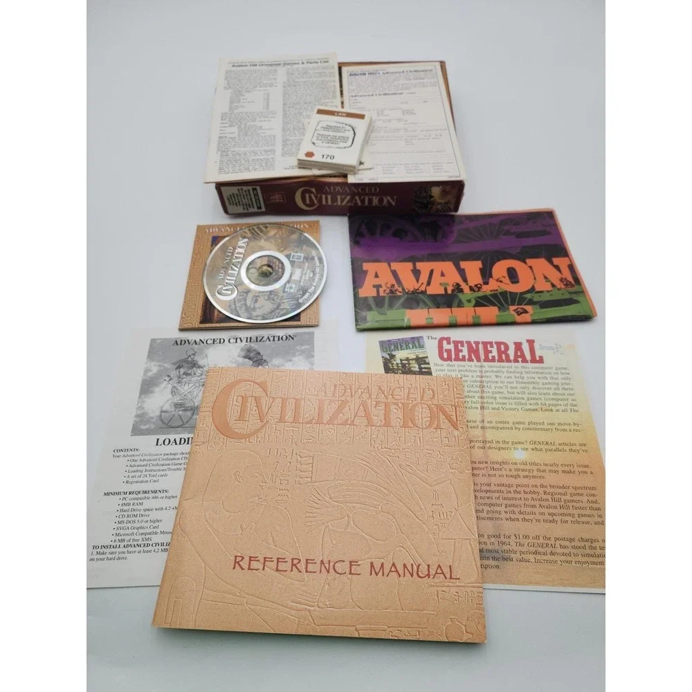 Advanced Civilization PC CD-ROM Big Box Game Avalon Hill 1995 Complete CIB